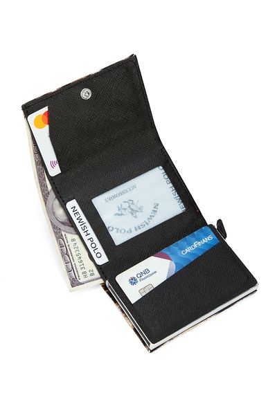 Newish Women's Leoapar Pattern Anti-Theft Rfid Vegan Leather Wallet and Card Holder