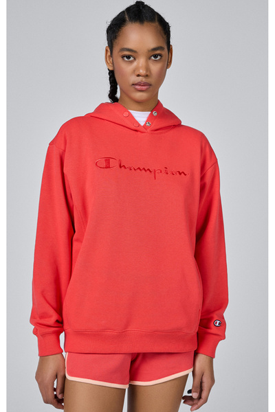 Champion Icons Hooded Sweatshirt Pembe Kadın Kapüşonlu Sweatshirt -117113-PS182