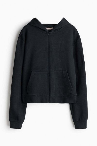 H&M Waffled Zip-through Hoodie