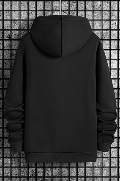NURLAND MILANO με τύπωμα μαύρο και εκρού oversized Unisex Hoodie