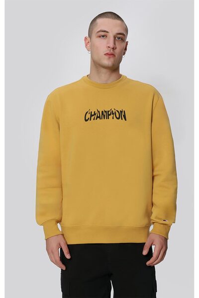 Champion Graphic Gallery Crewneck Sweatshirt Sarı Erkek Sweatshirt -219298-YS130