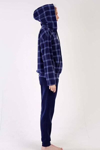 VİENETTA Vienetta İndigo Kadın Uzun Kollu Polar Pijama Takımı