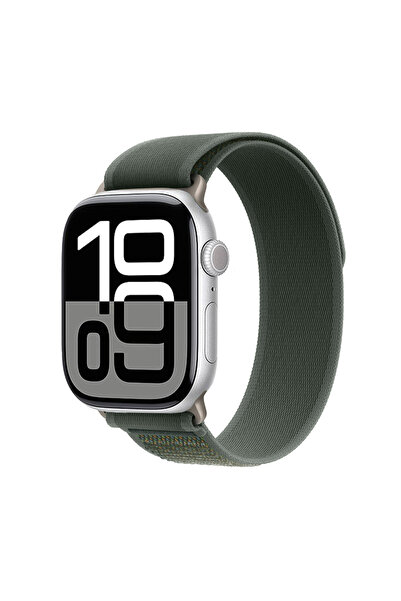 Ummeslem Apple Watch 10 46 mm için Uyumlu Kayış Kordonu KRD-77 Hasır Kordon