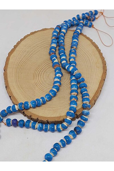 Yasamtohumu Plave glazirane keramičke perle na nizu 8-9mm/29cm (54258)