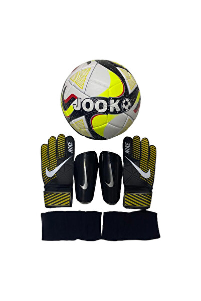 unes JOOKO 5 كرة قدم منقوشة - 9-10-11 قفاز حارس المرمى، مجموعة من 3 قطع