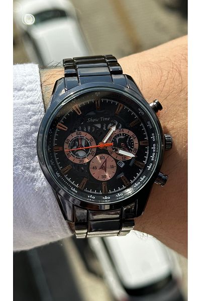 Show Time Stainless Steel Men's Wrist Watch