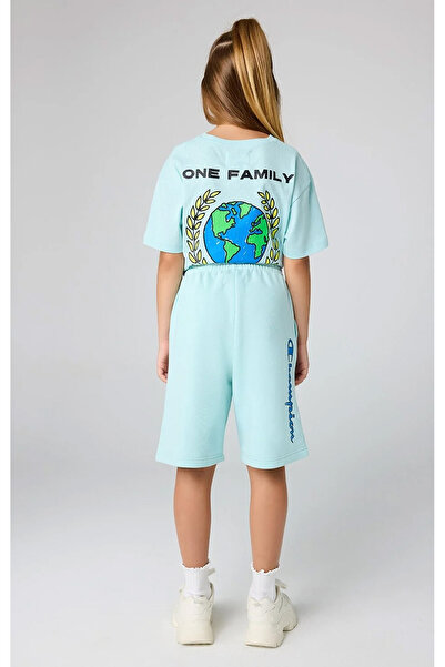 Champion Eco Future Bermuda Organik Pamuk Mavi Çocuk Şort-306706-BS017
