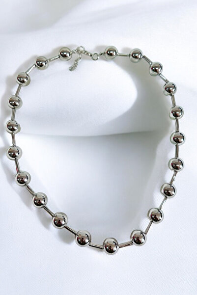 PETEK AKSESUAR METALİZE BORU TOP KOLYE