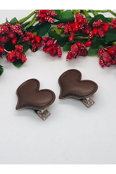 İnDerin Set de 2 piele maro cu cataramă în formă de inimă