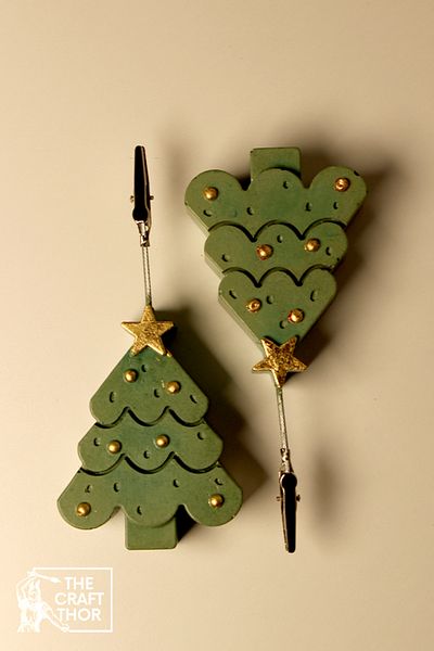 The Craft Thor Set of 2 Handmade Christmas Tree Gift Concrete Note Holders