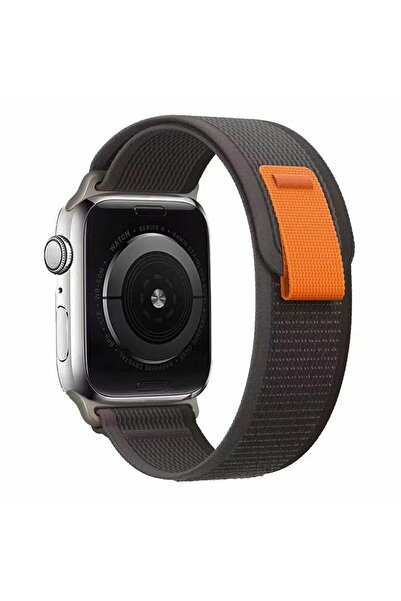 Genel Markalar Apple Watch 10 46 mm için Uyumlu Kayış Kordonu KRD-77 Hasır Ko...