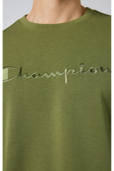 Champion Icons Crewneck Sweatshirt Yeşil Erkek Sweatshirt-219869-GS573
