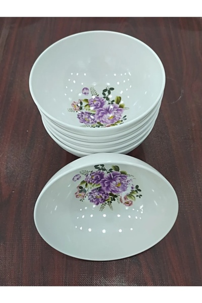 BİODATA 6 ADET Desenli Melamin Çorba Kasesi 13,5X6,5 cm Derin Tas Hesaplı Yoğ...