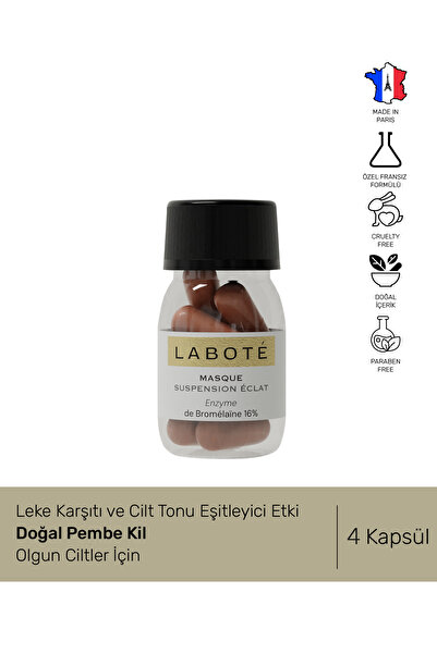 LABOTE Leke Karşıtı Doğal Kil Işıltı Maskesi 4 Kapsül