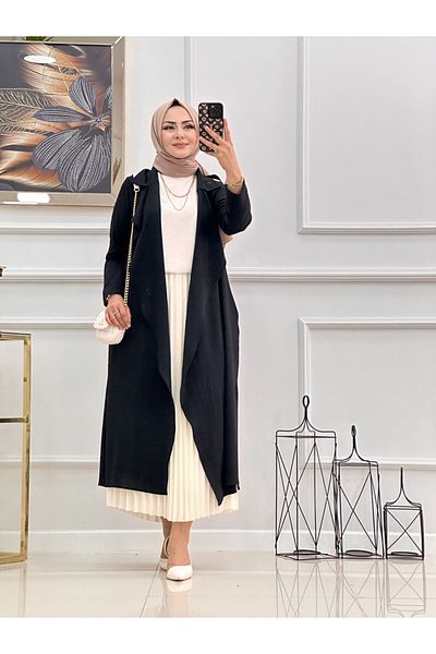 VALENS BOUTİQUE Μπουφάν Hijab με ανοιχτό μπροστινό γιακά με λεπτομέρεια