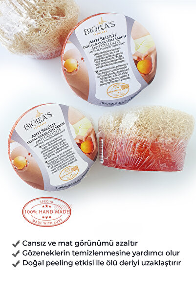 Biolea's skincare Anti Selülit Doğal Kabak Lifli Postbiyotik Sabun 135 gr