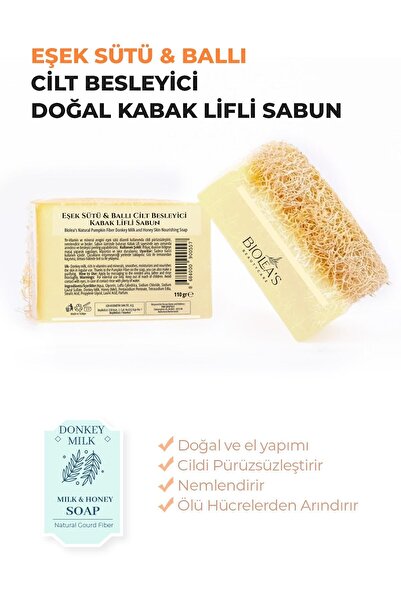 Biolea's skincare Biolea's Doğal Kabak Lifli Eşek Süt& Ballı Postbiyotik Sabu...