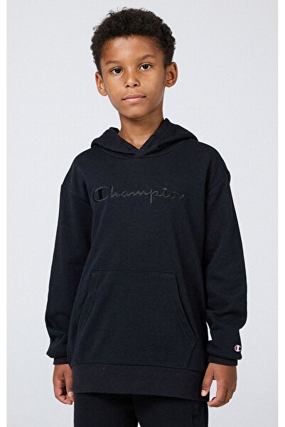Champion Icons Hooded Sweatshirt Siyah Çocuk Kapüşonlu Sweatshirt-306763-KK001