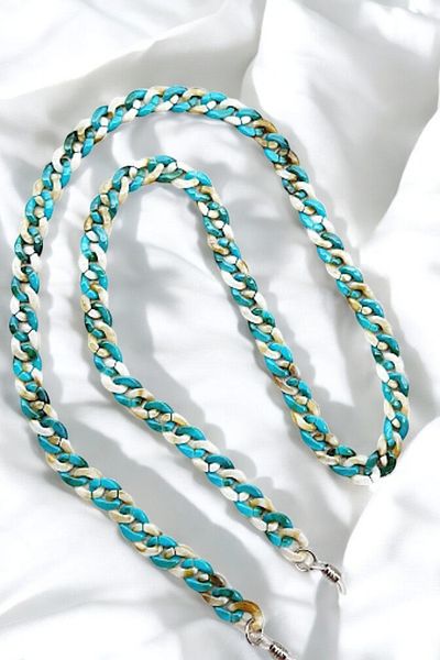 PETEK AKSESUAR Acrylic Glasses Chain Turquoise