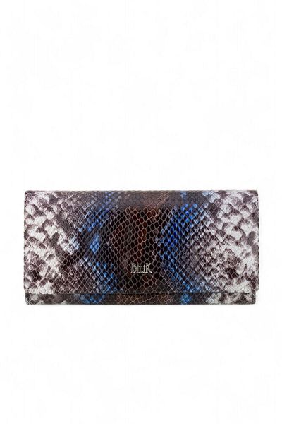 Bilik Deri Navy Blue-Snake-Black Women's Wallet Bsh 3210