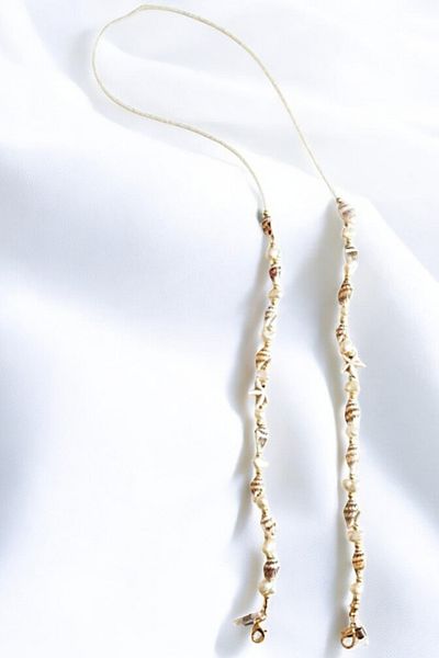 PETEK AKSESUAR Beige Women's Glasses Mask - Sea Bar Star Chain
