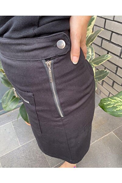 BEBE PLUS BebePlus 28518 Жіноча спідниця з кишенями на блискавці, чорна