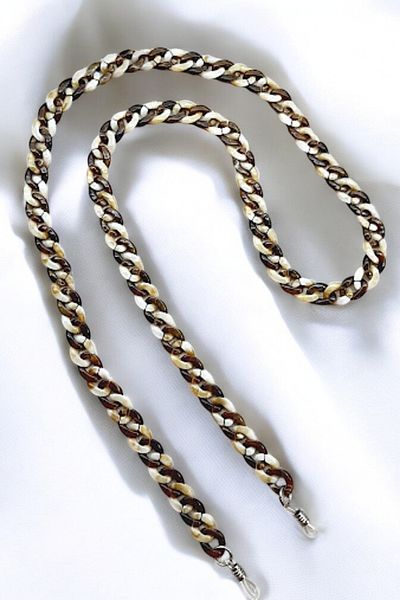 PETEK AKSESUAR Acrylic Glasses Chain Brown