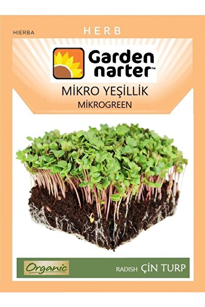 GARDEN NARTER Mikro Yeşillik Için Microgreen Organik Çin Turpu Tohumu Mikro F...