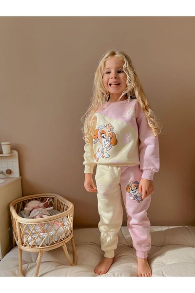 YİGİT BUTİK Character Printed Girl's Bottom Top Set