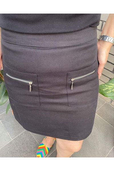 BEBE PLUS Bebeplus 28518 Women's Zipper Pocket Skirt Black