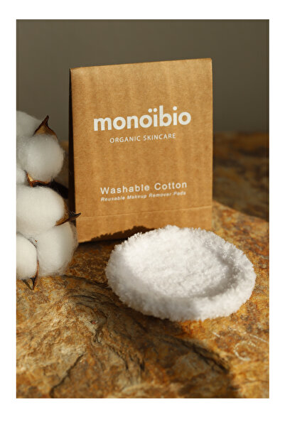 Monoibio Makyaj Temizleme Pamuğu - %100 Pamuk Yıkanabilir Yüz Temizleme Pamuğu Büyük Boy