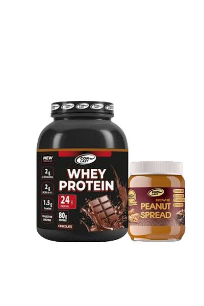 Conlast Whey Proein Chocolate 2000g Gift Peanut Butter Browni