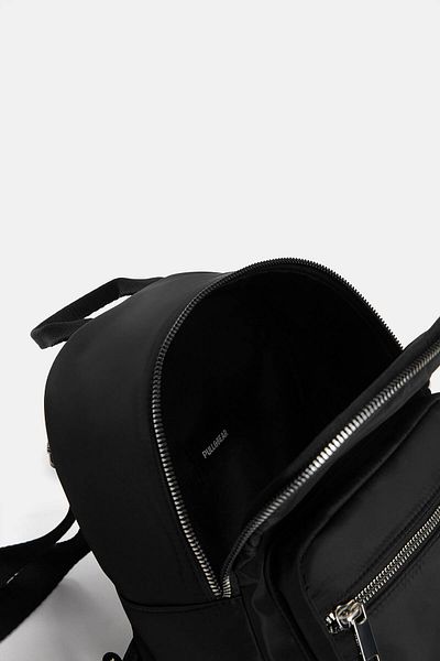 Pull & Bear Black Mini Nylon Backpack