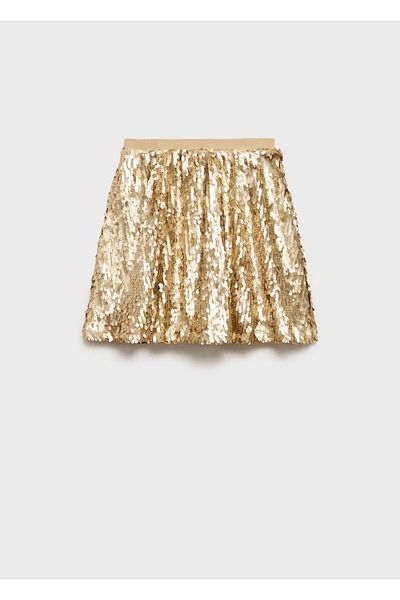 MANGO Kids Goldener Paillettenrock