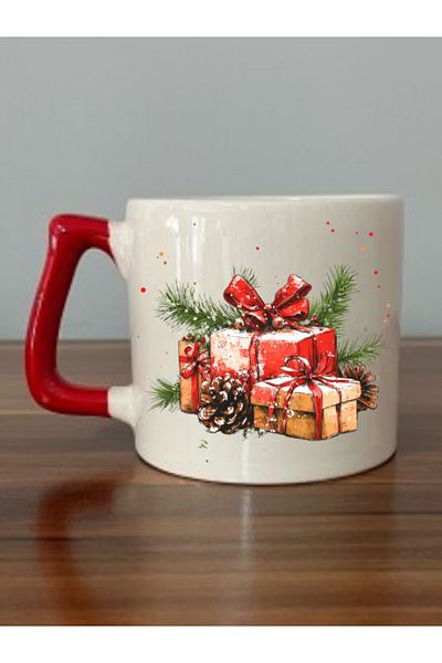 lili hediyelik New Year's Gift Package Printed Red Handled Mug Cup New Year's New Year's Gift