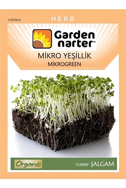 GARDEN NARTER Mikro Yeşillik Için Microgreen Organik Şalgam Turpu Tohumu Mikr...