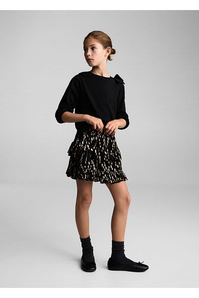 MANGO Kids Baumwoll-T-Shirt mit Schleife