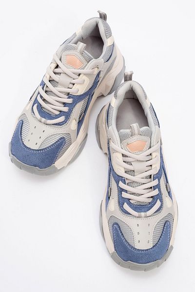 LuviShoes حذاء رياضي نسائي باللونين الأزرق والرمادي من LECCE