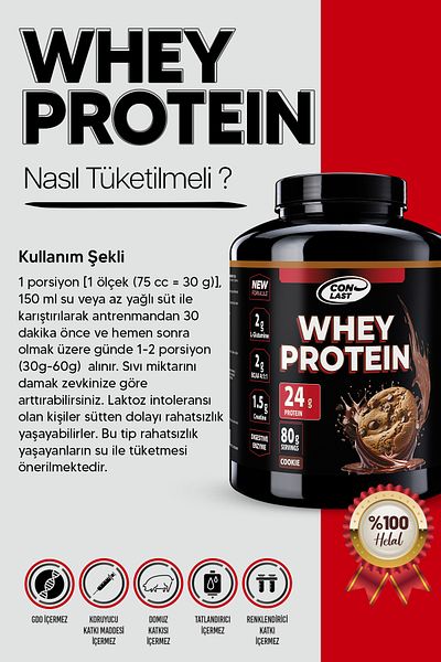 Conlast 2000g and 3000g Whey Protein with Cookies - Mass Protein