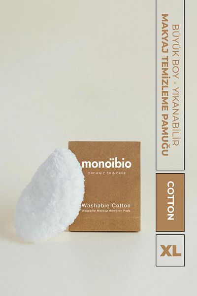 Monoibio Makeup Remover Cotton - 100% Cotton Washable Facial Cleansing Cotton Large Size