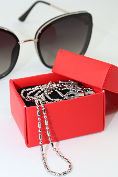 KEEBA سلسلة ونظارات فضية اللون للجنسين - حزام فولاذي مصمم خصيصًا