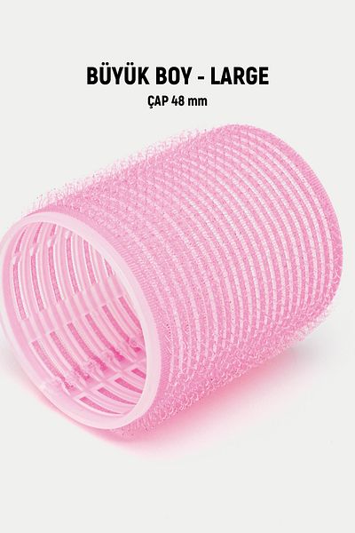 Gold Beauty 6-Piece Large Size Curler with Velcro - Adhesive Hair Curler Diameter: 48mm