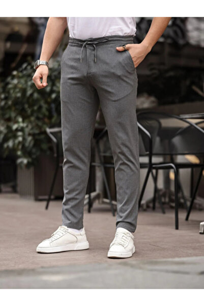 DENİZLİFE Erkek Pamuklu Jogger Beli Lastikli Fermuarlı Pantolon