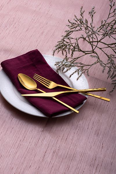 Emsan Alba 18-Piece 6-Person Shiny Gold Sweet Boxed Cutlery Set