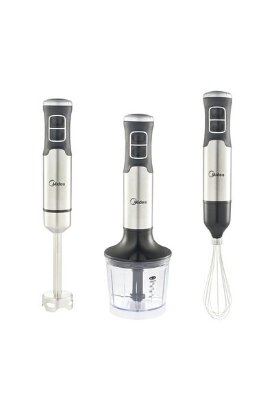 Midea Hand Blender | 1000W Stainless Steel | 5-in-1 with Chopper, Masher, Whisk | Baby Food, Soups