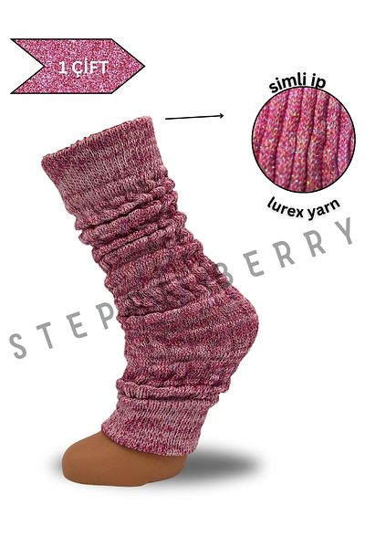 STEPPE BERRY Γυναικείες κάλτσες ασημί κολάν