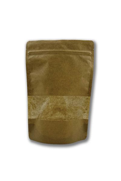 Home 250 Pieces of Kraft Doypack with Ziplock Window - 20X30, 1000g