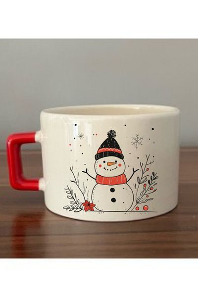 lili hediyelik Snowman Printed Coffee Cup Mug Cup Christmas New Year Gift
