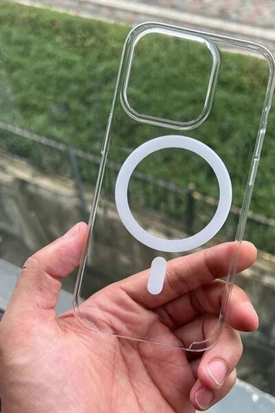 CEPSTOK iPhone 16 Plus Kılıf Şeffaf Kristal Magsafe Altı Açık Sert Pc Premium Kapak