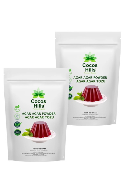 Cocos Hills Agar Agar Powder Agar Agar Tozu 50 gram X 2 ADET